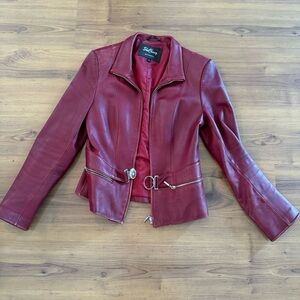 red leather jacket